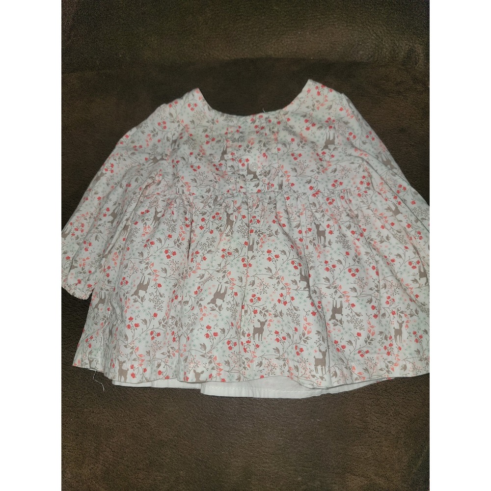 Gymboree layette line forest sprouts deer dress‎ size 3 6 months